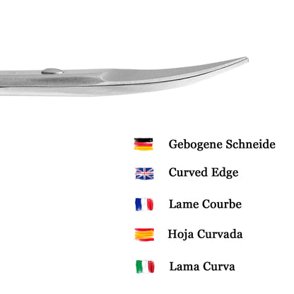 Nagelschere, gebogen, spitz - weiß